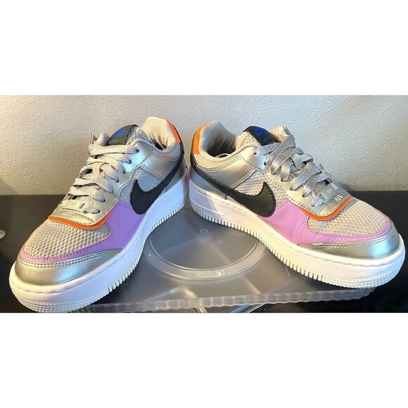 Nike Women's AF1 Shadow Metallic Silver Racer Blue CW6030 Size 6 - Picture 3 of 11